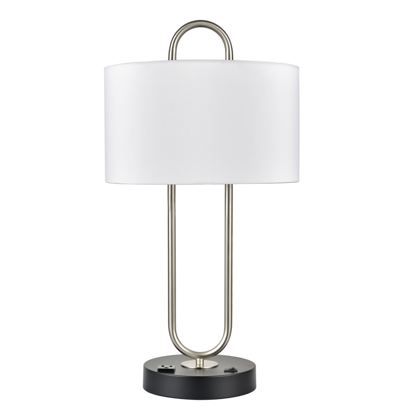 Metal Table Lamp With Outlet
